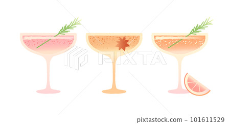 Margarita dessert glass set. Soft drink. Flat vector gradient illustration with texture Margarita dessert glass set. Soft drink. Flat vector gradient illustration with texture 101611529