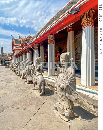 The visiting card of the capital of Thailand is the Buddhist temple Wat Arun, Temple of Dawn, which is located on the banks of the Chao Phraya River 101611918