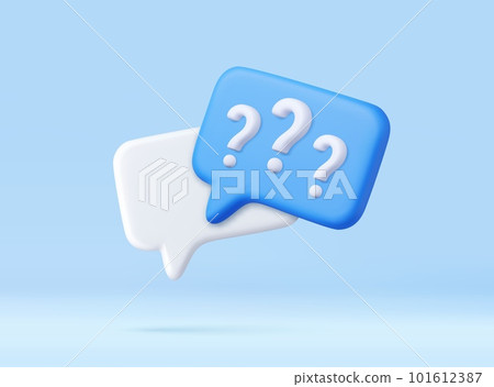 3d rendering faq icon, 101612387