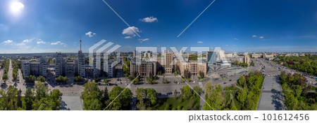 City aerial on Derzhprom and Karazin University 101612456