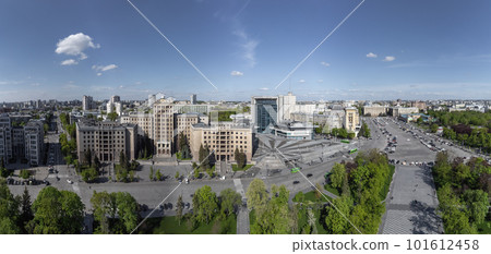 Aerial city panorama of Freedom Square in Kharkiv Aerial city panorama of Freedom Square in Kharkiv 101612458