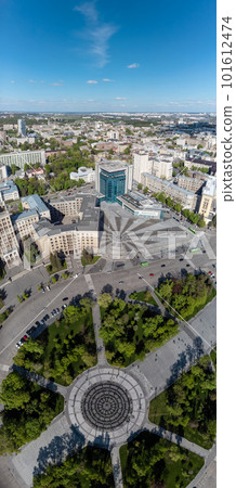 Freedom Square fountain circle, spring aerial Freedom Square fountain circle, spring aerial 101612474