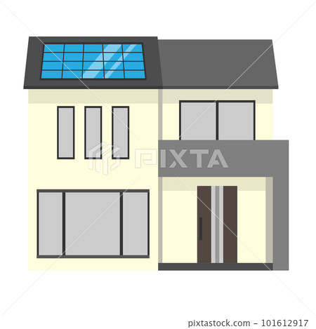 有太陽電池板的一個簡單的房子1 有太陽電池板的一個簡單的房子1 101612917