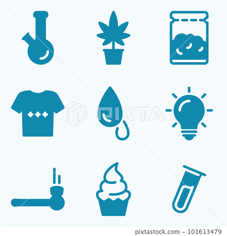Simple vector icon on a theme cannabis Simple vector icon on a theme cannabis 101613479