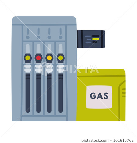 Gas Filling Station with Gasoline Pump as Facility with Fuel for Motor Vehicle Vector Illustration Gas Filling Station with Gasoline Pump as Facility with Fuel for Motor Vehicle Vector Illustration 101613762