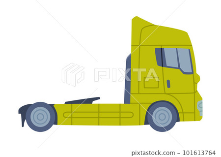 Green Truck Semi Trailer as Tractor Unit Vector Illustration 101613764