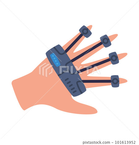 Human Hand Palm with VR Sensor as Future Technology Device Vector Illustration 101613952