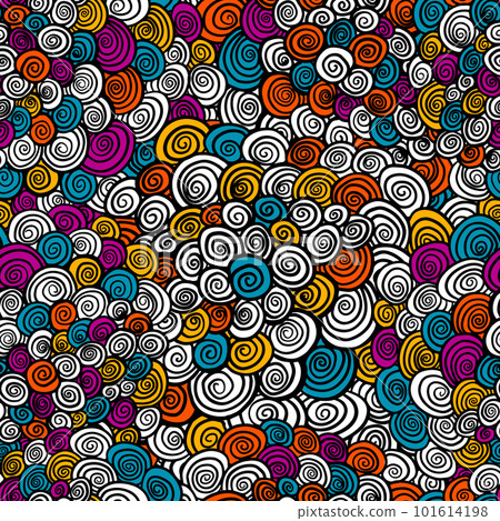 Intricate abstract background. Seamless graphic background with spirals. Good for fashion, textile, fabric. Intricate abstract background. Seamless graphic background with spirals. Good for fashion, textile, fabric. 101614198