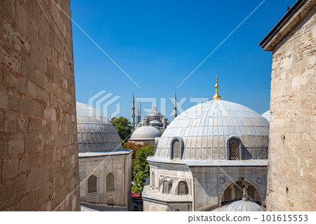 View of Sultan Ahmet Mosque and domes 101615553