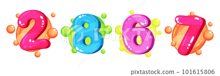 Bubble Color Kids Number and Numeral Vector Set Bubble Color Kids Number and Numeral Vector Set 101615806