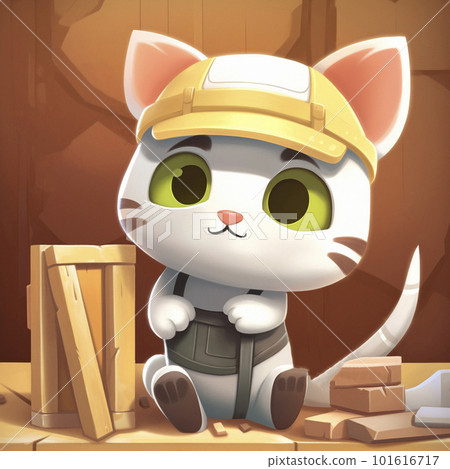 Labor Day, the union of all workers. Kitten in a helmet Labor Day, the union of all workers. Kitten in a helmet 101616717