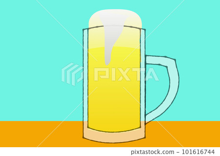 Pouring beer into a mug with a draft beer server 101616744