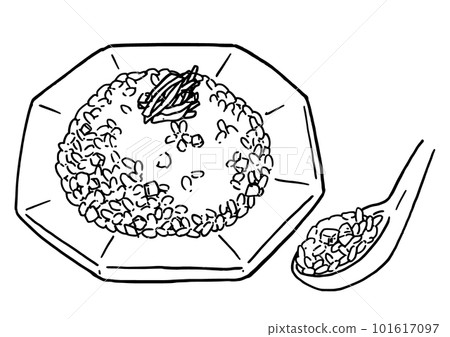 炒飯線描插圖簡單插圖素描 炒飯線描插圖簡單插圖素描 101617097