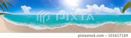 Ocean beach on a sunny day - Stock Illustration [101617189] - PIXTA