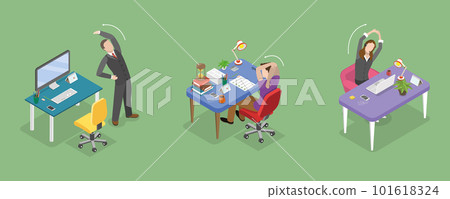 3D Isometric Flat Vector Conceptual Illustration of Exercises In Office 3D Isometric Flat Vector Conceptual Illustration of Exercises In Office 101618324