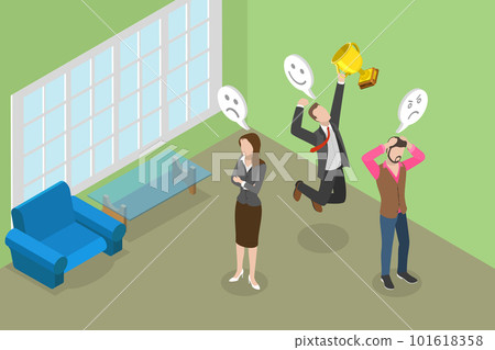 3D Isometric Flat Vector Conceptual Illustration of Jealousy 101618358