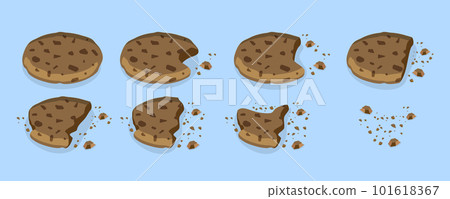 3D Isometric Flat Vector Set of Bitten Cookies 3D Isometric Flat Vector Set of Bitten Cookies 101618367