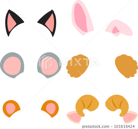 Animal ear illustration set 101618424