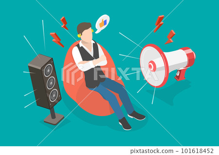 3D Isometric Flat Vector Conceptual Illustration of Earplugs 101618452
