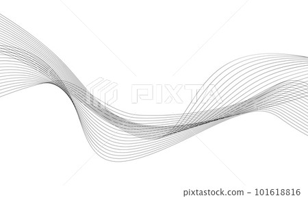 Abstract wave element for design. Digital frequency track equalizer. Stylized line art background. Vector illustration. Wave with lines created using blend tool. Curved wavy line, smooth stripe. Abstract wave element for design. Digital frequency track equalizer. Stylized line art background. Vector illustration. Wave with lines created using blend tool. Curved wavy line, smooth stripe. 101618816