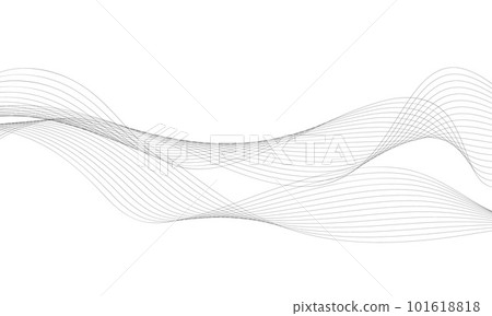 Abstract wave element for design. Digital frequency track equalizer. Stylized line art background. Vector illustration. Wave with lines created using blend tool. Curved wavy line, smooth stripe. Abstract wave element for design. Digital frequency track equalizer. Stylized line art background. Vector illustration. Wave with lines created using blend tool. Curved wavy line, smooth stripe. 101618818