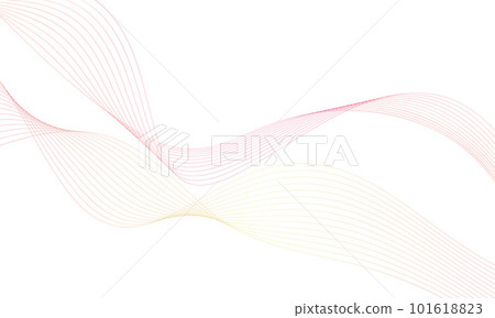 Abstract colorfull wave element for design. Digital frequency track equalizer. Stylized line art background.Vector illustration.Wave with lines created using blend tool.Curved wavy line, smooth stripe 101618823