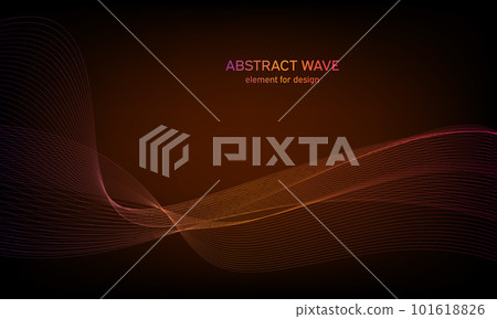 Abstract wave element for design. Digital frequency track equalizer. Stylized line art background. Colorful shiny wave with lines created using blend tool. Curved wavy line, smooth stripe. Vector. Abstract wave element for design. Digital frequency track equalizer. Stylized line art background. Colorful shiny wave with lines created using blend tool. Curved wavy line, smooth stripe. Vector. 101618826