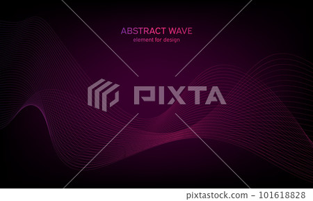 Abstract wave element for design. Digital frequency track equalizer. Stylized line art background. Colorful shiny wave with lines created using blend tool. Curved wavy line, smooth stripe. Vector. Abstract wave element for design. Digital frequency track equalizer. Stylized line art background. Colorful shiny wave with lines created using blend tool. Curved wavy line, smooth stripe. Vector. 101618828