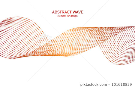 Abstract colorfull wave element for design. Digital frequency track equalizer. Stylized line art background.Vector illustration.Wave with lines created using blend tool.Curved wavy line, smooth stripe 101618839