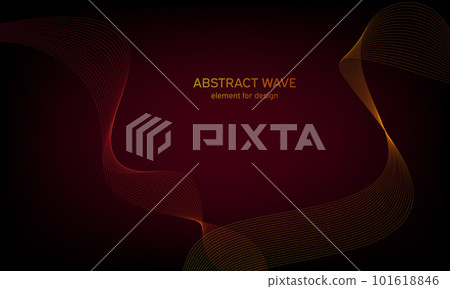 Abstract wave element for design. Digital frequency track equalizer. Stylized line art background. Colorful shiny wave with lines created using blend tool. Curved wavy line, smooth stripe. Vector. 101618846