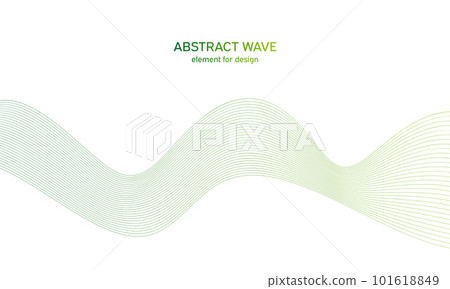 Abstract colorfull wave element for design. Digital frequency track equalizer. Stylized line art background.Vector illustration.Wave with lines created using blend tool.Curved wavy line, smooth stripe 101618849