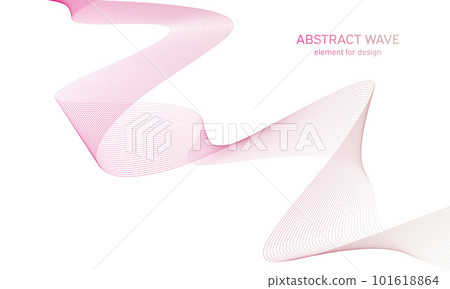 Abstract colorfull wave element for design. Digital frequency track equalizer. Stylized line art background.Vector illustration.Wave with lines created using blend tool.Curved wavy line, smooth stripe 101618864
