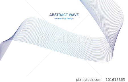 Abstract wave element for design. Digital frequency track equalizer. Stylized line art background. Vector illustration. Wave with lines created using blend tool. Curved wavy line, smooth stripe. Abstract wave element for design. Digital frequency track equalizer. Stylized line art background. Vector illustration. Wave with lines created using blend tool. Curved wavy line, smooth stripe. 101618865