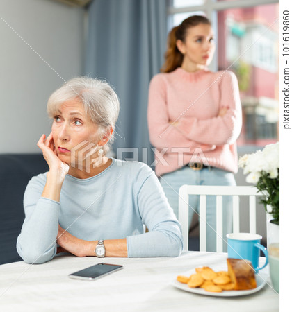 Adult daughter and her mother resenting each other Adult daughter and her mother resenting each other 101619860