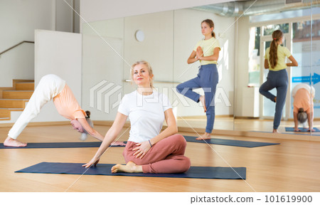 Woman doing stretching workout 101619900