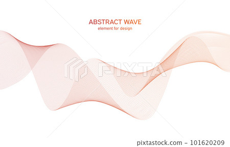 Abstract colorfull wave element for design. Digital frequency track equalizer. Stylized line art background.Vector illustration.Wave with lines created using blend tool.Curved wavy line, smooth stripe 101620209