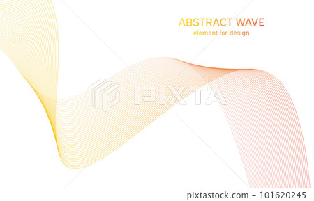 Abstract colorfull wave element for design. Digital frequency track equalizer. Stylized line art background.Vector illustration.Wave with lines created using blend tool.Curved wavy line, smooth stripe 101620245