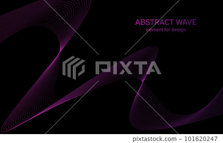 Abstract wave element for design. Digital frequency track equalizer. Stylized line art background. Colorful shiny wave with lines created using blend tool. Curved wavy line, smooth stripe. Vector. Abstract wave element for design. Digital frequency track equalizer. Stylized line art background. Colorful shiny wave with lines created using blend tool. Curved wavy line, smooth stripe. Vector. 101620247