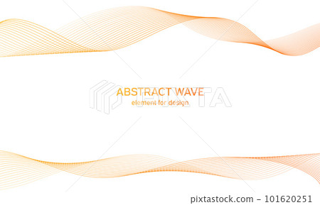 Abstract colorfull wave element for design. Digital frequency track equalizer. Stylized line art background.Vector illustration.Wave with lines created using blend tool.Curved wavy line, smooth stripe 101620251