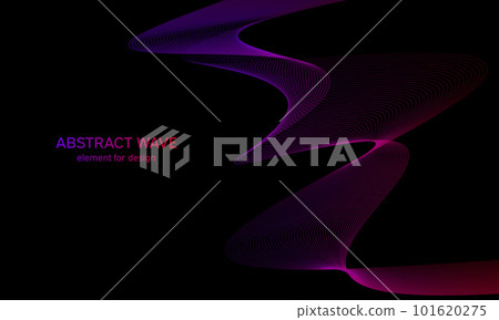 Abstract wave element for design. Digital frequency track equalizer. Stylized line art background. Colorful shiny wave with lines created using blend tool. Curved wavy line, smooth stripe. Vector. Abstract wave element for design. Digital frequency track equalizer. Stylized line art background. Colorful shiny wave with lines created using blend tool. Curved wavy line, smooth stripe. Vector. 101620275