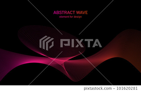 Abstract wave element for design. Digital frequency track equalizer. Stylized line art background. Colorful shiny wave with lines created using blend tool. Curved wavy line, smooth stripe. Vector. Abstract wave element for design. Digital frequency track equalizer. Stylized line art background. Colorful shiny wave with lines created using blend tool. Curved wavy line, smooth stripe. Vector. 101620281