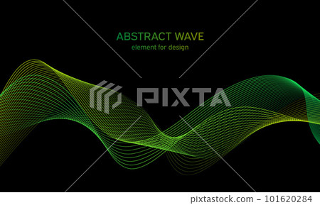 Abstract wave element for design. Digital frequency track equalizer. Stylized line art background. Colorful shiny wave with lines created using blend tool. Curved wavy line, smooth stripe. Vector. Abstract wave element for design. Digital frequency track equalizer. Stylized line art background. Colorful shiny wave with lines created using blend tool. Curved wavy line, smooth stripe. Vector. 101620284