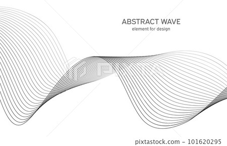 Abstract wave element for design. Digital frequency track equalizer. Stylized line art background. Vector illustration. Wave with lines created using blend tool. Curved wavy line, smooth stripe. Abstract wave element for design. Digital frequency track equalizer. Stylized line art background. Vector illustration. Wave with lines created using blend tool. Curved wavy line, smooth stripe. 101620295