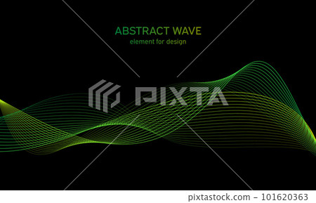 Abstract wave element for design. Digital frequency track equalizer. Stylized line art background. Colorful shiny wave with lines created using blend tool. Curved wavy line, smooth stripe. Vector. Abstract wave element for design. Digital frequency track equalizer. Stylized line art background. Colorful shiny wave with lines created using blend tool. Curved wavy line, smooth stripe. Vector. 101620363