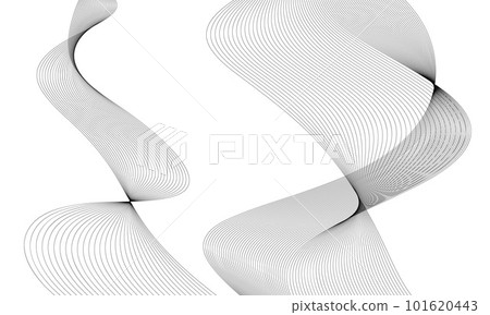 Abstract wave element for design. Digital frequency track equalizer. Stylized line art background. Vector illustration. Wave with lines created using blend tool. Curved wavy line, smooth stripe. Abstract wave element for design. Digital frequency track equalizer. Stylized line art background. Vector illustration. Wave with lines created using blend tool. Curved wavy line, smooth stripe. 101620443