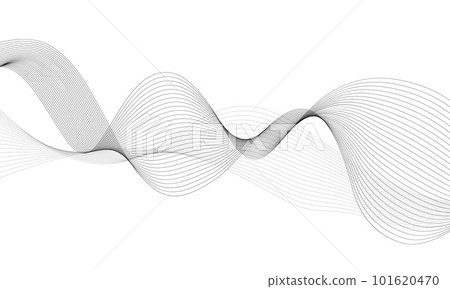 Abstract wave element for design. Digital frequency track equalizer. Stylized line art background. Vector illustration. Wave with lines created using blend tool. Curved wavy line, smooth stripe. Abstract wave element for design. Digital frequency track equalizer. Stylized line art background. Vector illustration. Wave with lines created using blend tool. Curved wavy line, smooth stripe. 101620470