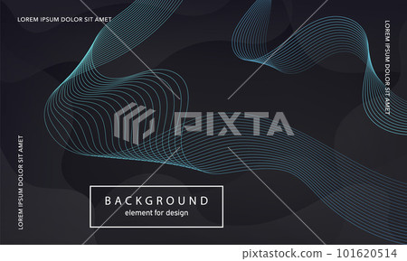Abstract background. Wave element for design poster. Digital frequency track equalizer. Stylized art. Colorful shiny gradient lines created using blend tool. Curved wavy line smooth stripe. Vector. 101620514