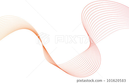 Abstract colorful wave element for design. Digital frequency track equalizer. Stylized line art background.Vector illustration.Wave with lines created using blend tool.Curved wavy line, smooth stripe 101620583