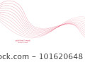 Abstract colorful wave element for design. Digital frequency track equalizer. Stylized line art background.Vector illustration.Wave with lines created using blend tool.Curved wavy line, smooth stripe 101620648