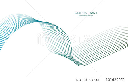 Abstract colorful wave element for design. Digital frequency track equalizer. Stylized line art background.Vector illustration.Wave with lines created using blend tool.Curved wavy line, smooth stripe 101620651